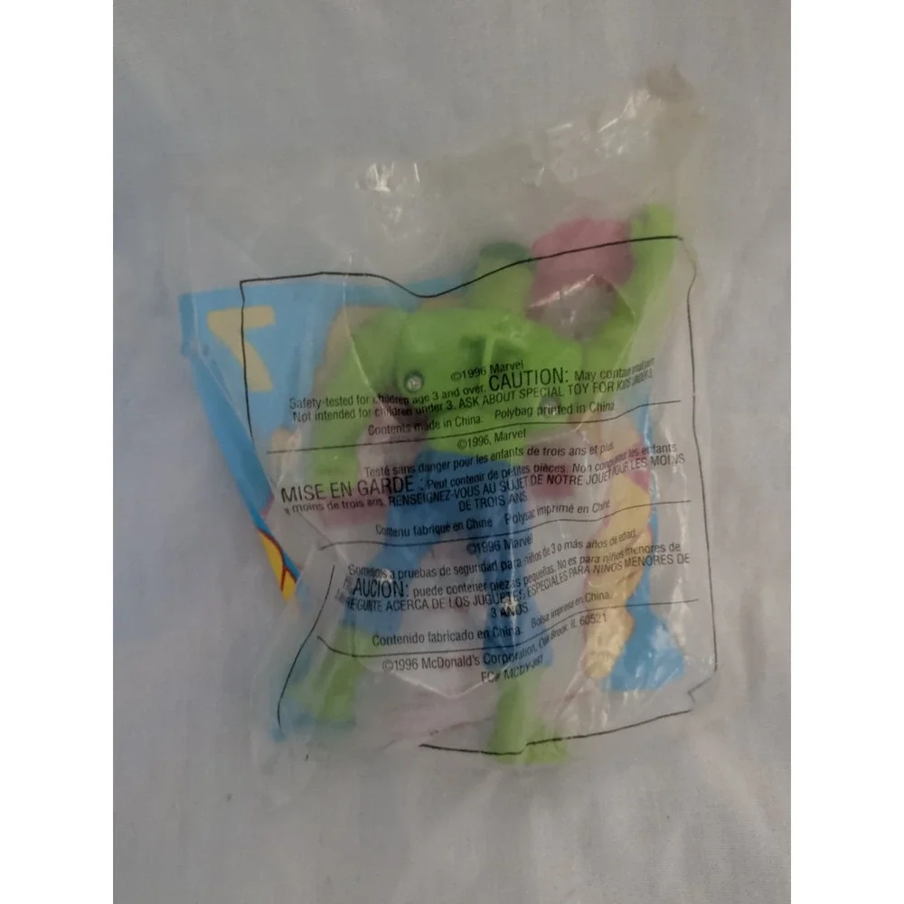 Marvel Hulk McDonald's Marvel Super Heroes 1996 Fast Food Toy Sealed in Bag